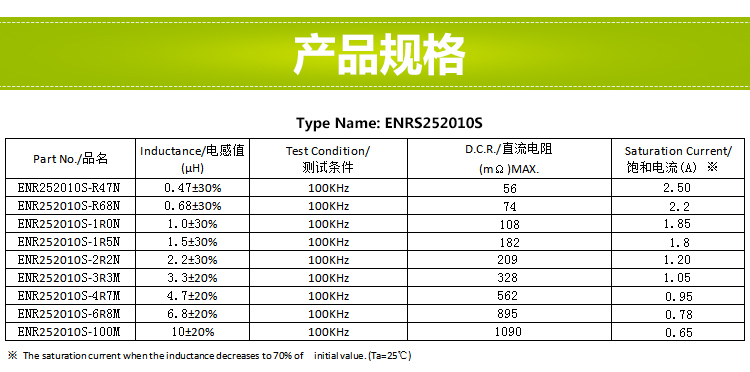 电感规格书