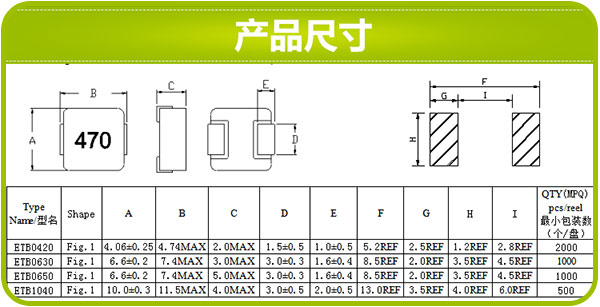 一体成型电感线圈尺寸