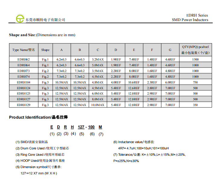 100uh功率电感器